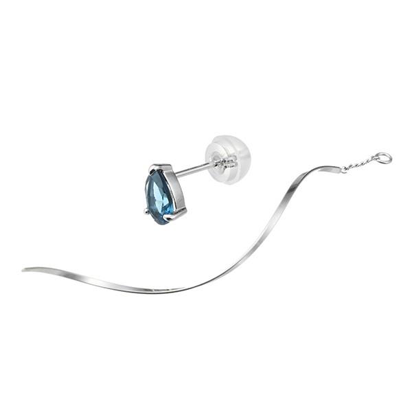 ジュエリーツツミ K10ホワイトゴールドロンドンブルートパーズピアス