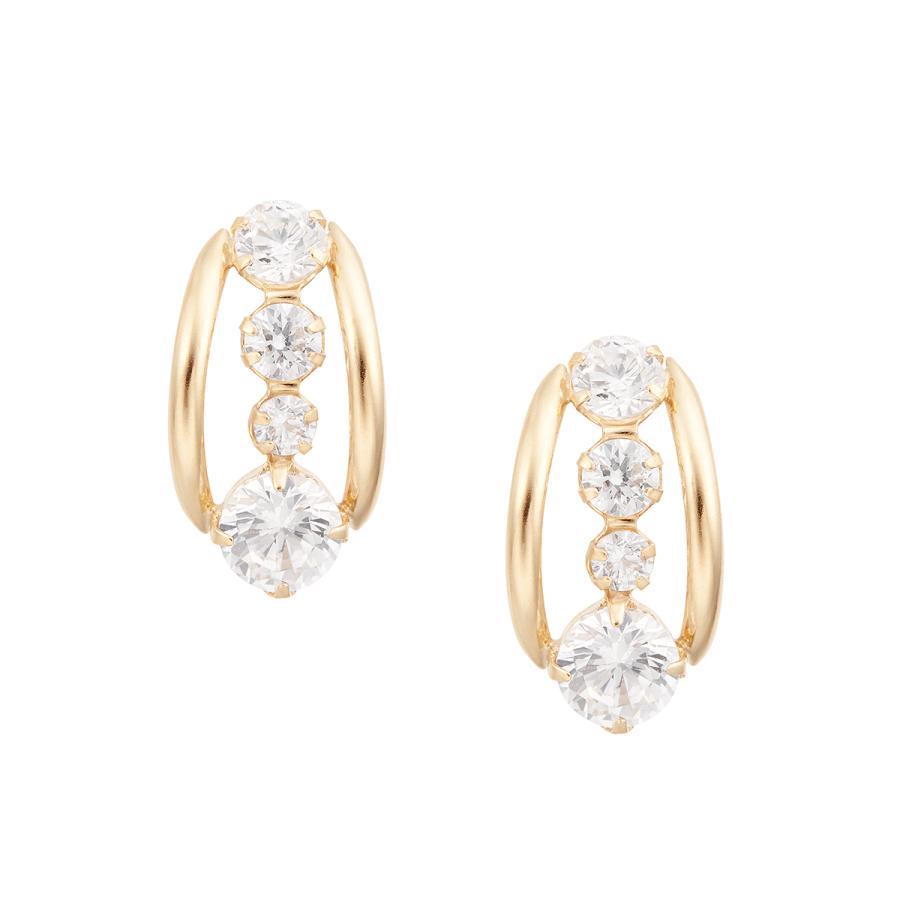 ジュエリーツツミ K10イエローゴールドキュービックピアス