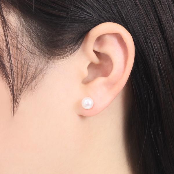 プラチナアコヤ真珠ピアス（7mm）の画像
