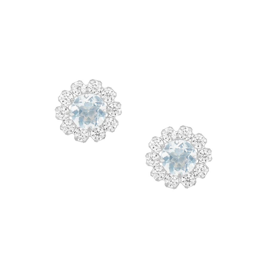 ジュエリーツツミ K10ホワイトゴールドアクアマリンピアス