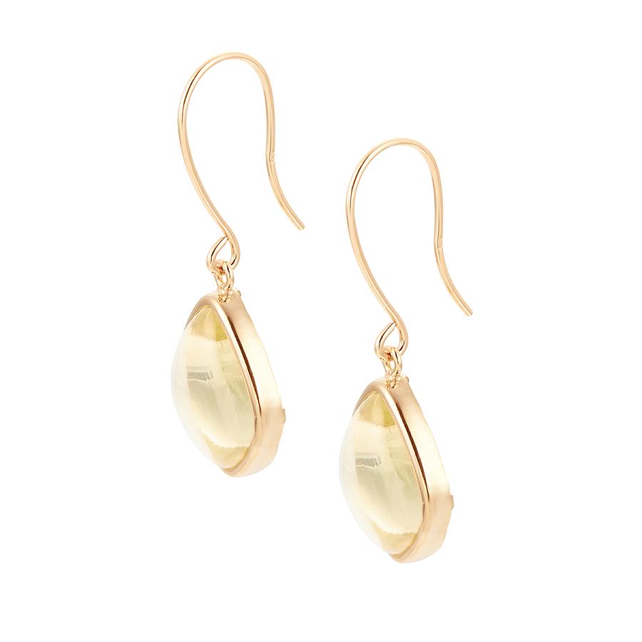 ジュエリーツツミ K10イエローゴールドレモンクォーツピアス