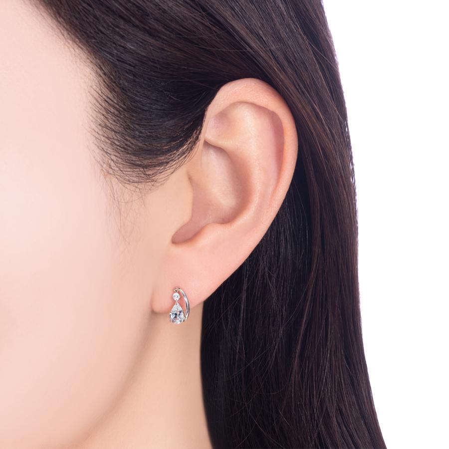 ジュエリーツツミ K10ホワイトゴールドアクアマリンピアス