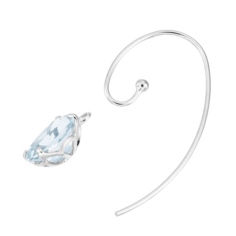 ジュエリーツツミ K10ホワイトゴールドアクアマリンピアス