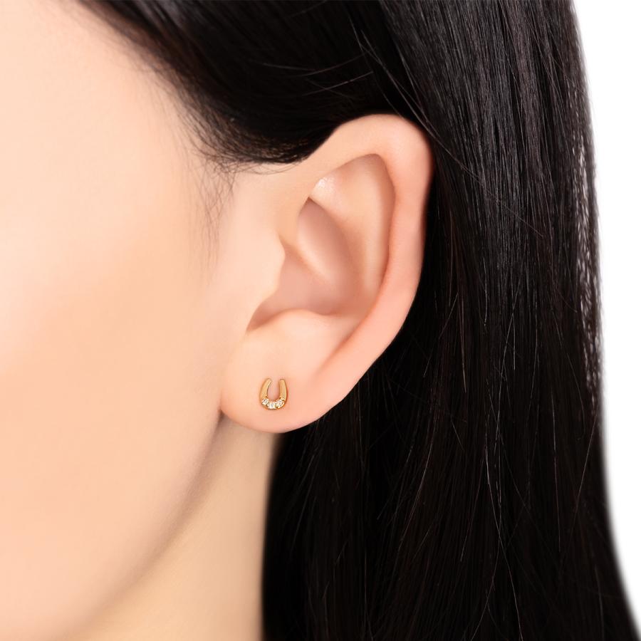 ジュエリーツツミ K18イエローゴールドダイヤモンドピアス