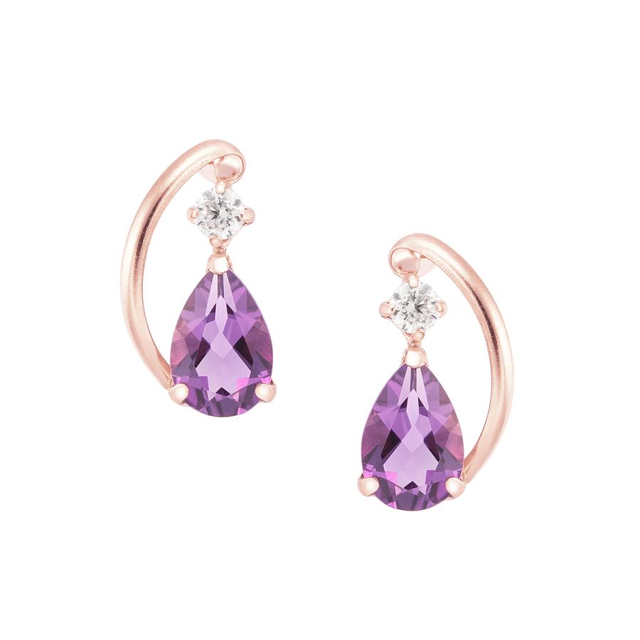 ジュエリーツツミ k10 ピンクアメシストピアス ジュエリーツツミ K10ピンクゴールドアメシストピアス : ジュエリー