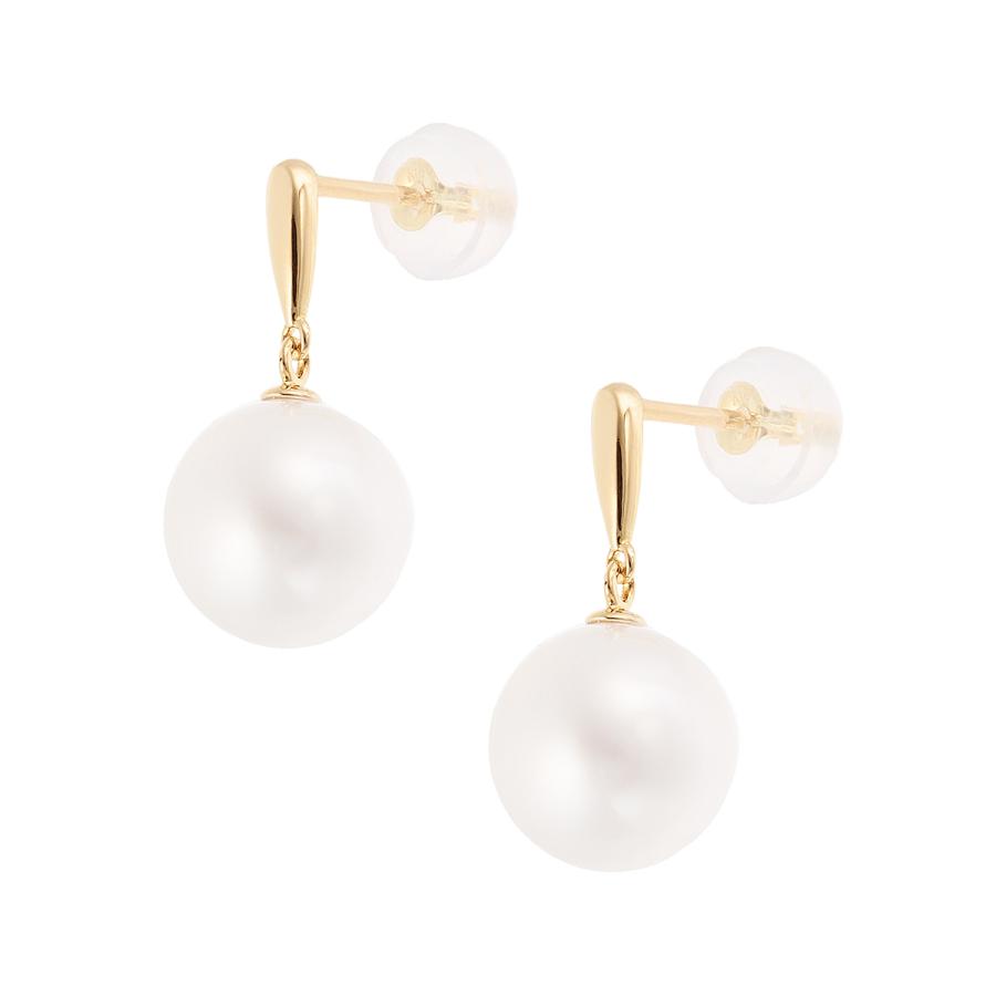 ジュエリーツツミ K18イエローゴールドアコヤ真珠ピアス（8mm