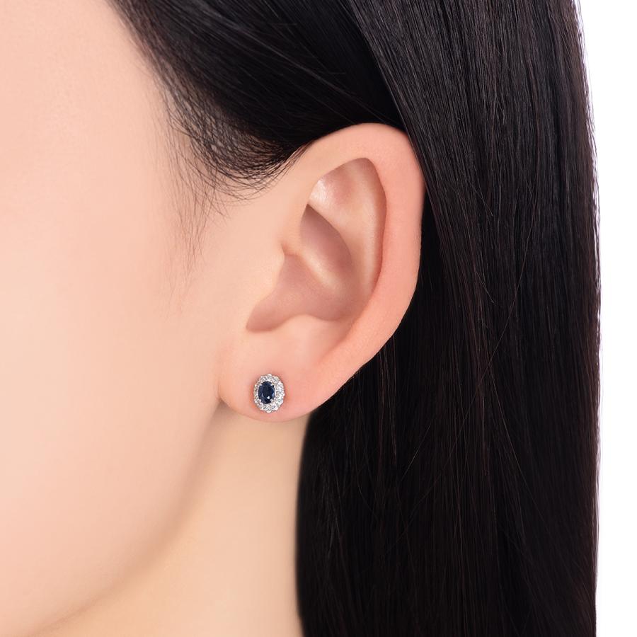 ジュエリーツツミ K10ホワイトゴールドサファイアピアス