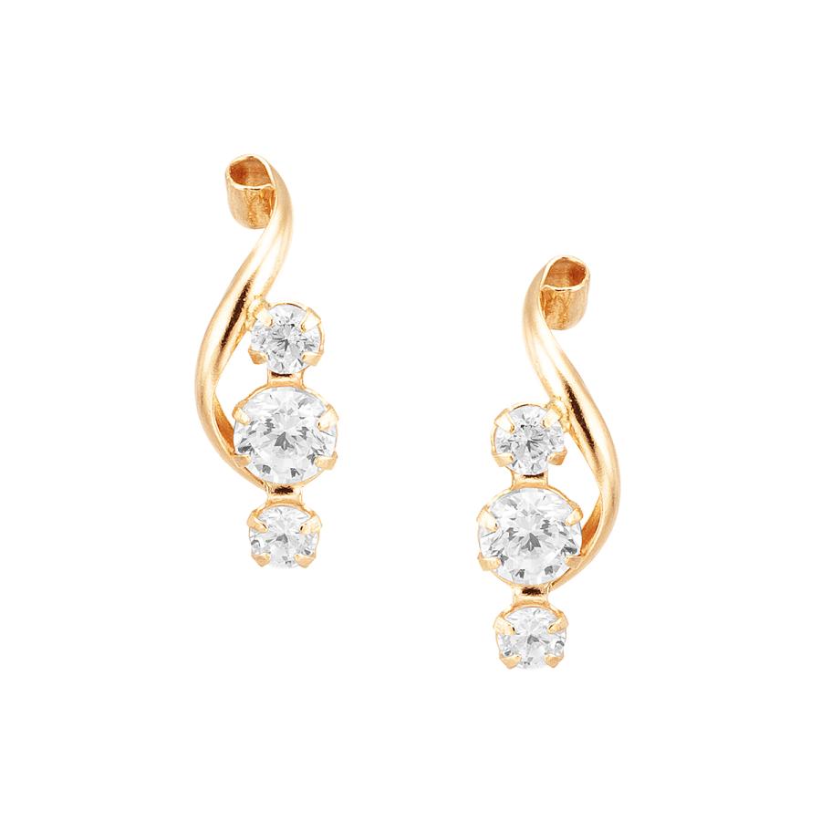 ジュエリーツツミ K18イエローゴールドキュービックピアス