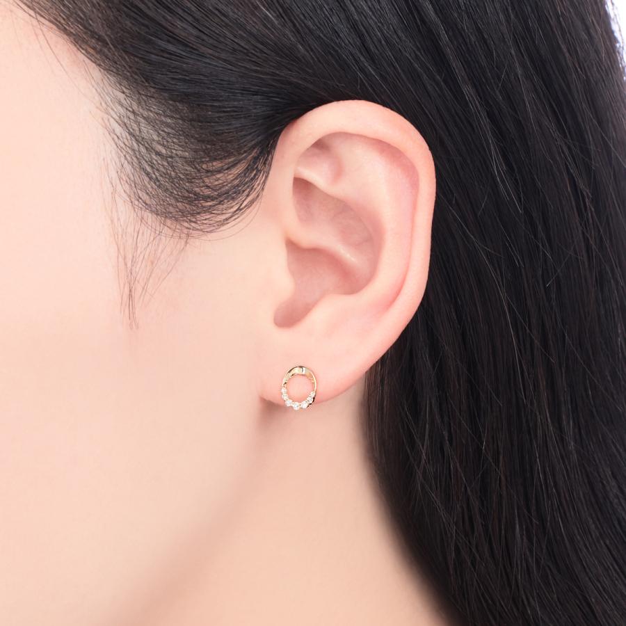 ジュエリーツツミ K10イエローゴールドダイヤモンドピアス