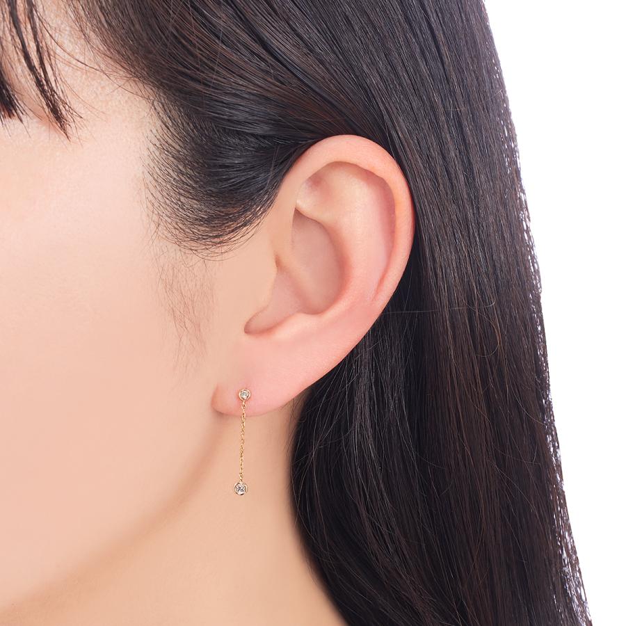 K10イエローゴールドダイヤモンドピアス 