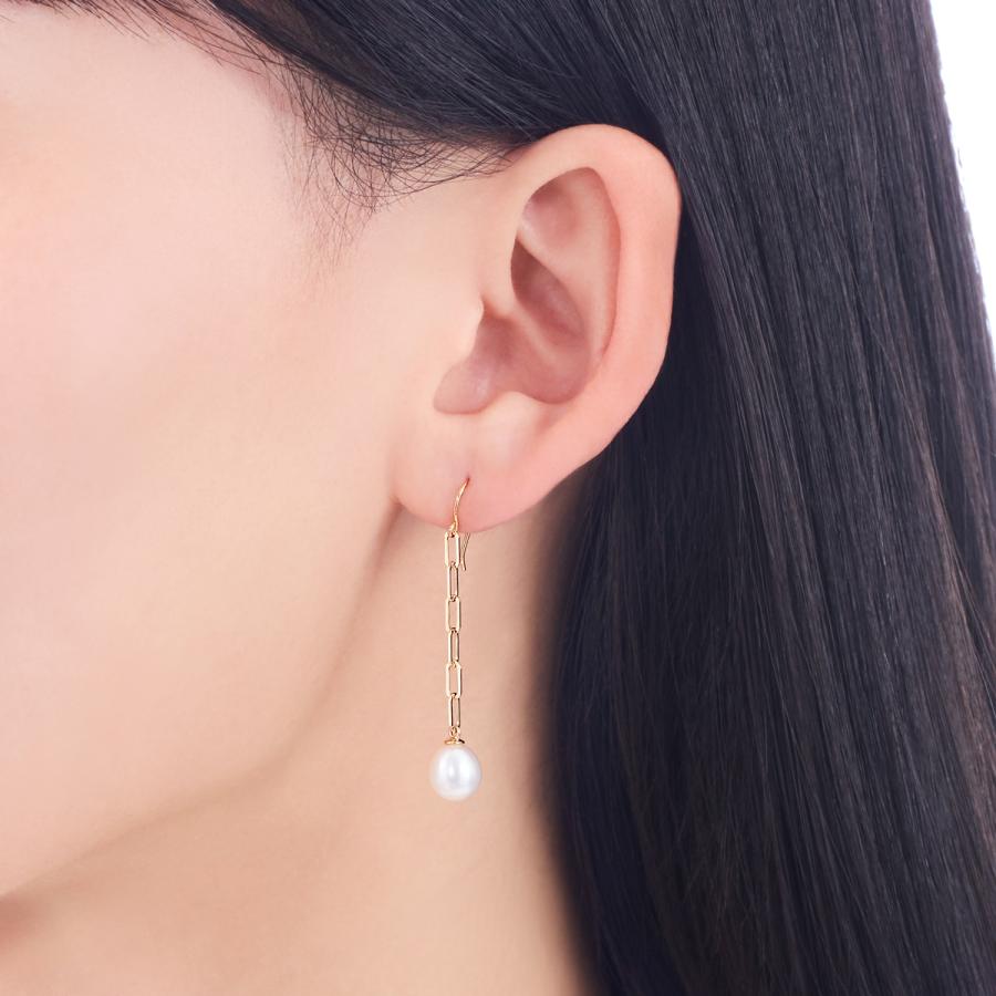 ジュエリーツツミ K10イエローゴールド淡水パールピアス（6.5mm