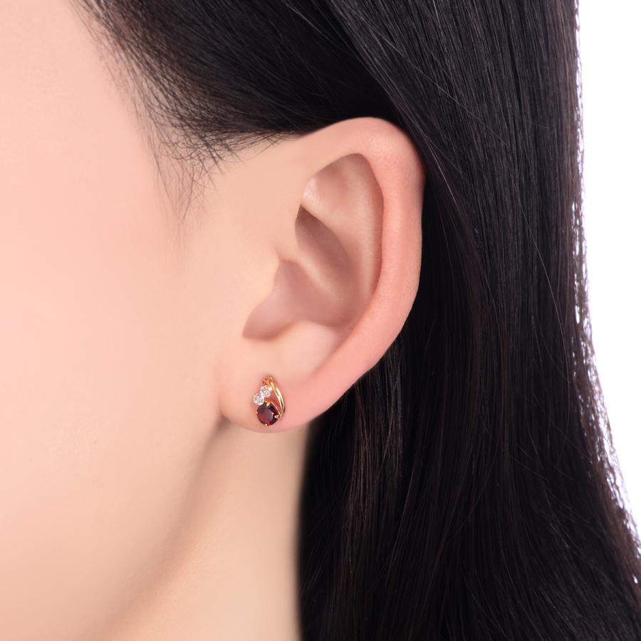 ジュエリーツツミ K18イエローゴールドアルマンダインガーネットピアス
