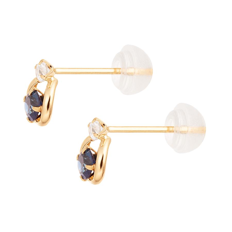 ジュエリーツツミ K18イエローゴールドサファイアピアス