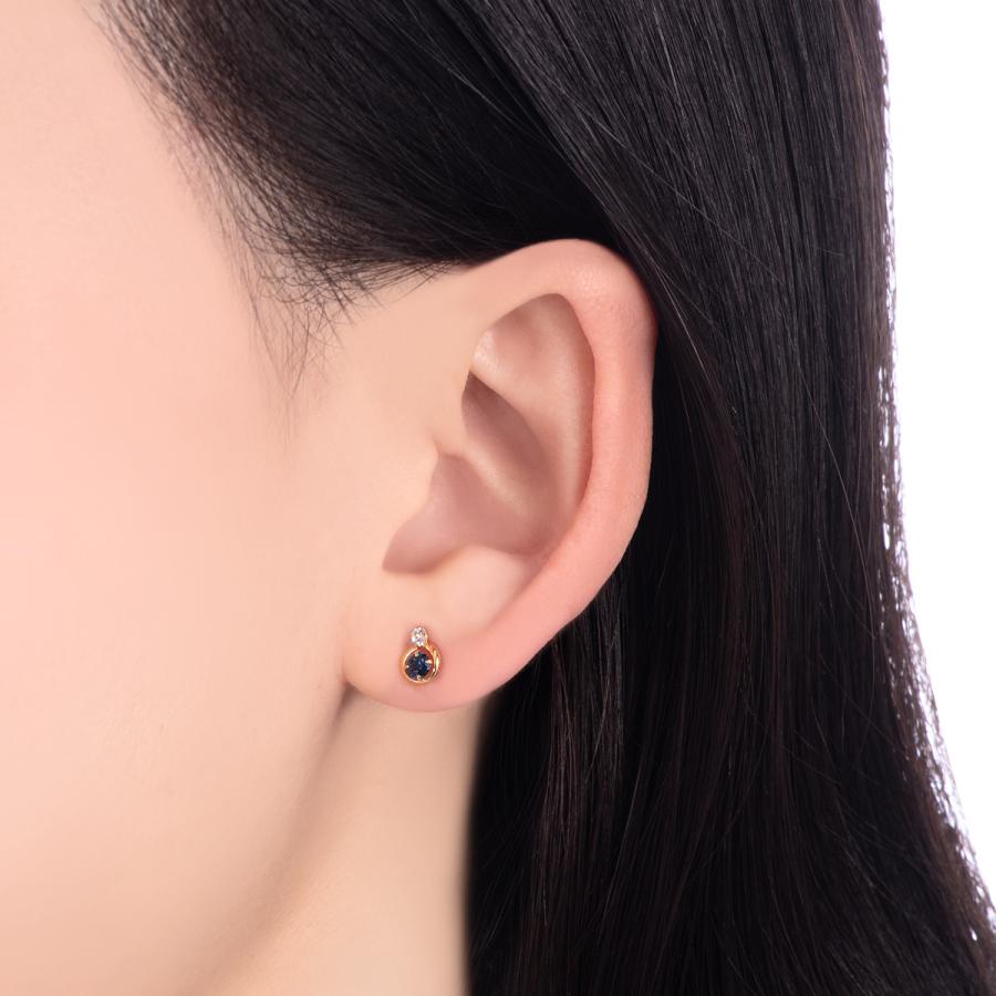 【TSUTSUMI】ｋ１８　ピアス　ゴールド　サファイア　ジュエリーツツミ ジュエリーツツミ K18イエローゴールドサファイアピアス : ジュエリー