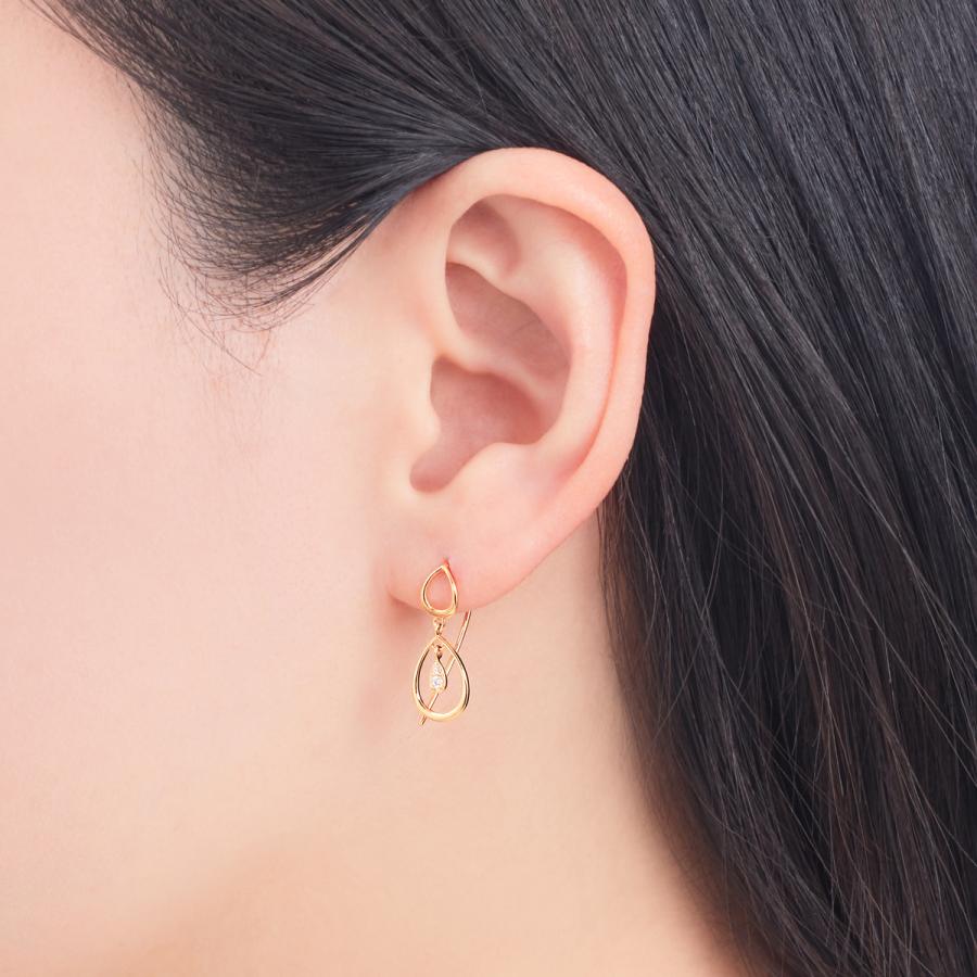 ジュエリーツツミ K18イエローゴールドダイヤモンドピアス