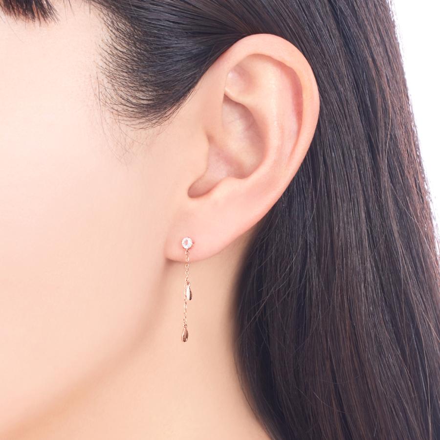 ジュエリーツツミ K10ピンクゴールドローズクォーツピアス