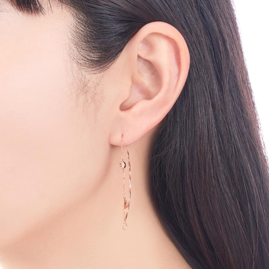 K10ローズクォーツネックレス＆ピアス K10ピンクゴールドローズクォーツネックレス(RPN763-001