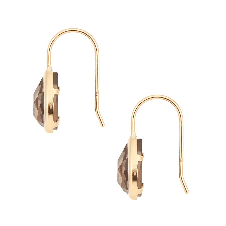 ジュエリーツツミ K10イエローゴールドスモーキークォーツピアス