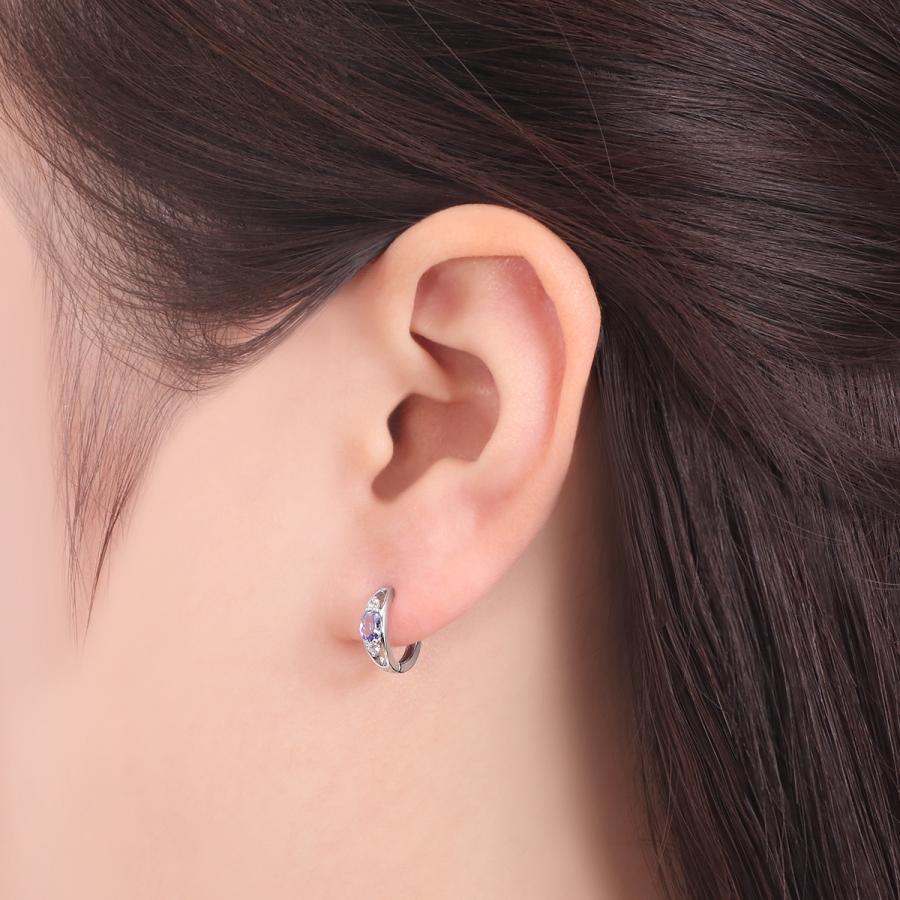 ジュエリーツツミ K10ホワイトゴールドタンザナイトピアス