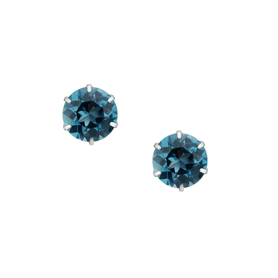 ジュエリーツツミ K10ホワイトゴールドロンドンブルートパーズピアス