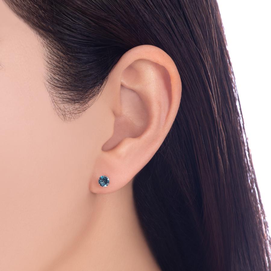 ジュエリーツツミ K10ホワイトゴールドロンドンブルートパーズピアス