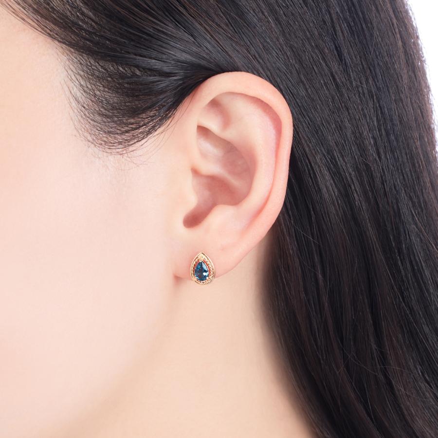 ジュエリーツツミ K10イエローゴールドロンドンブルートパーズピアス