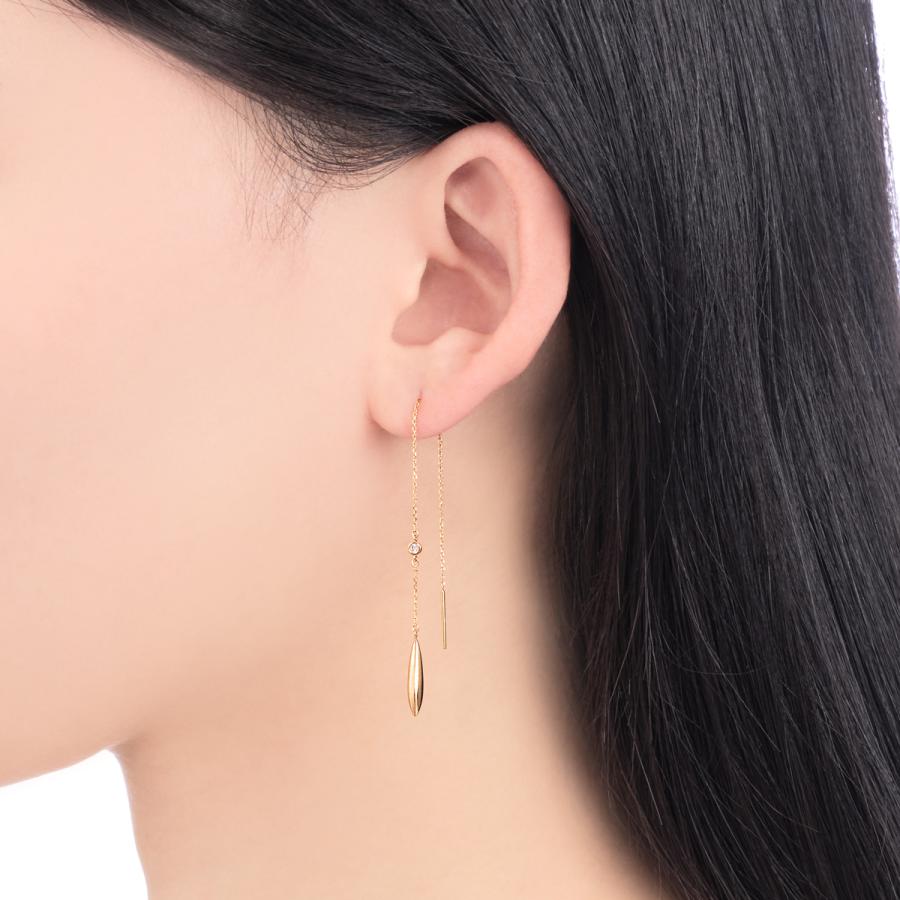 ジュエリーツツミ K18イエローゴールドダイヤモンドピアス