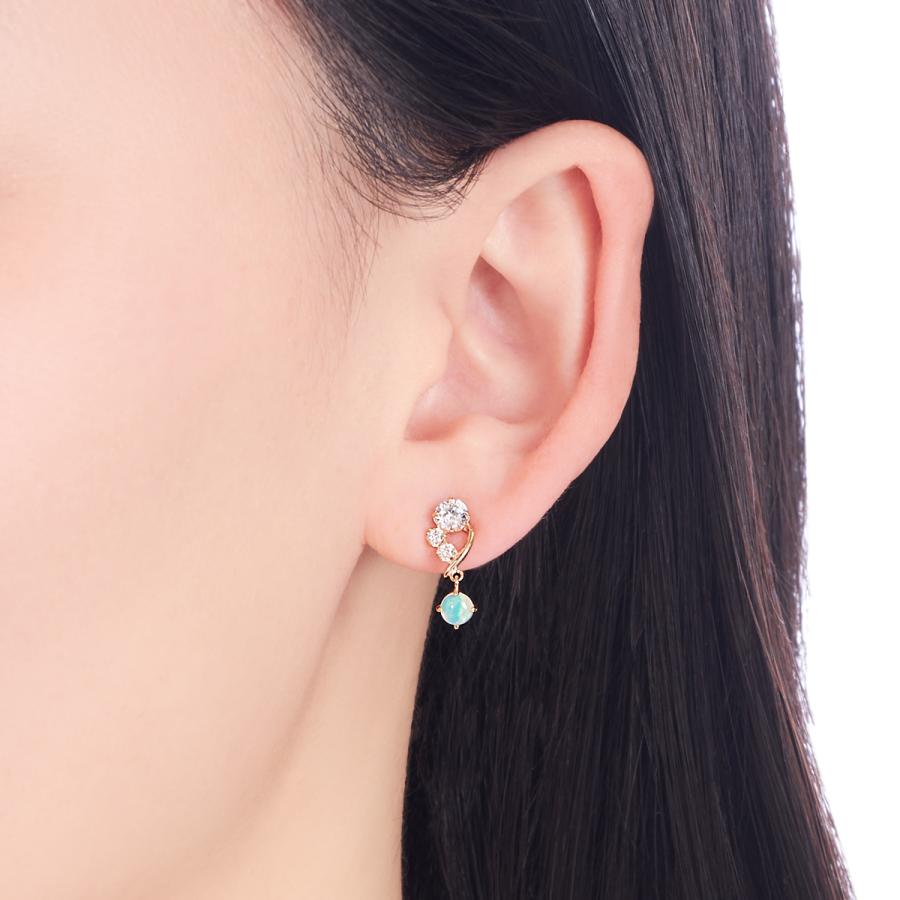 オパール スタッドピアス ツツミ ジュエリーツツミ K10イエローゴールドオパールピアス : ジュエリー