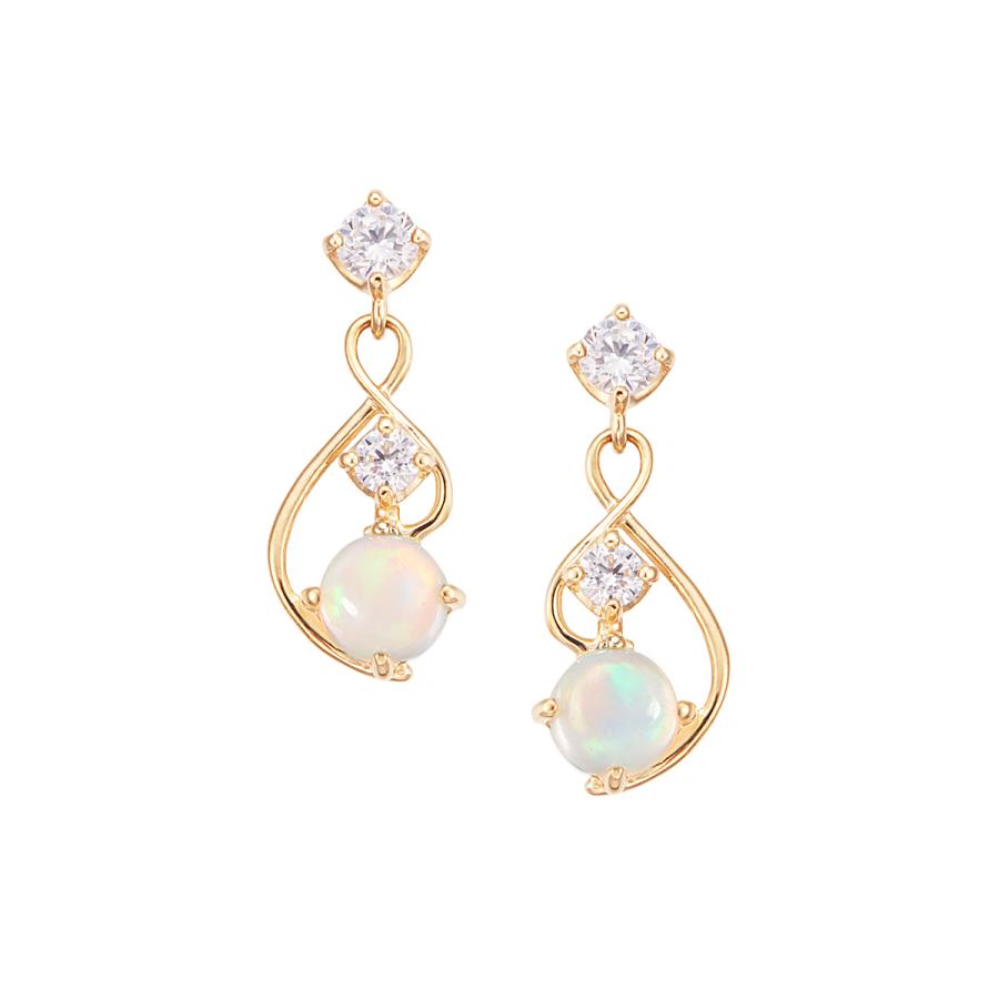 ジュエリーツツミ K10イエローゴールドオパールピアス : ジュエリー