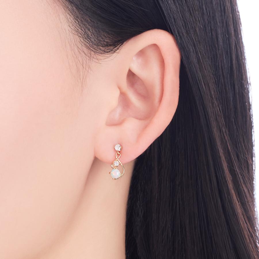 ジュエリーツツミ K10イエローゴールドオパールピアス : ジュエリー