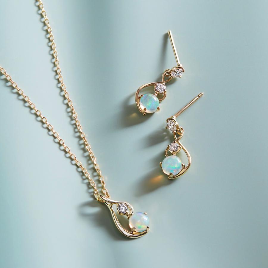 ジュエリーツツミ K10イエローゴールドオパールピアス : ジュエリー