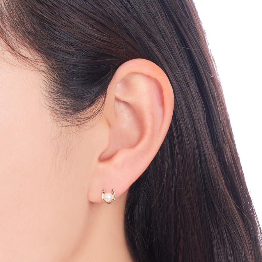 ジュエリーツツミ K10イエローゴールド淡水パールピアス（4mm