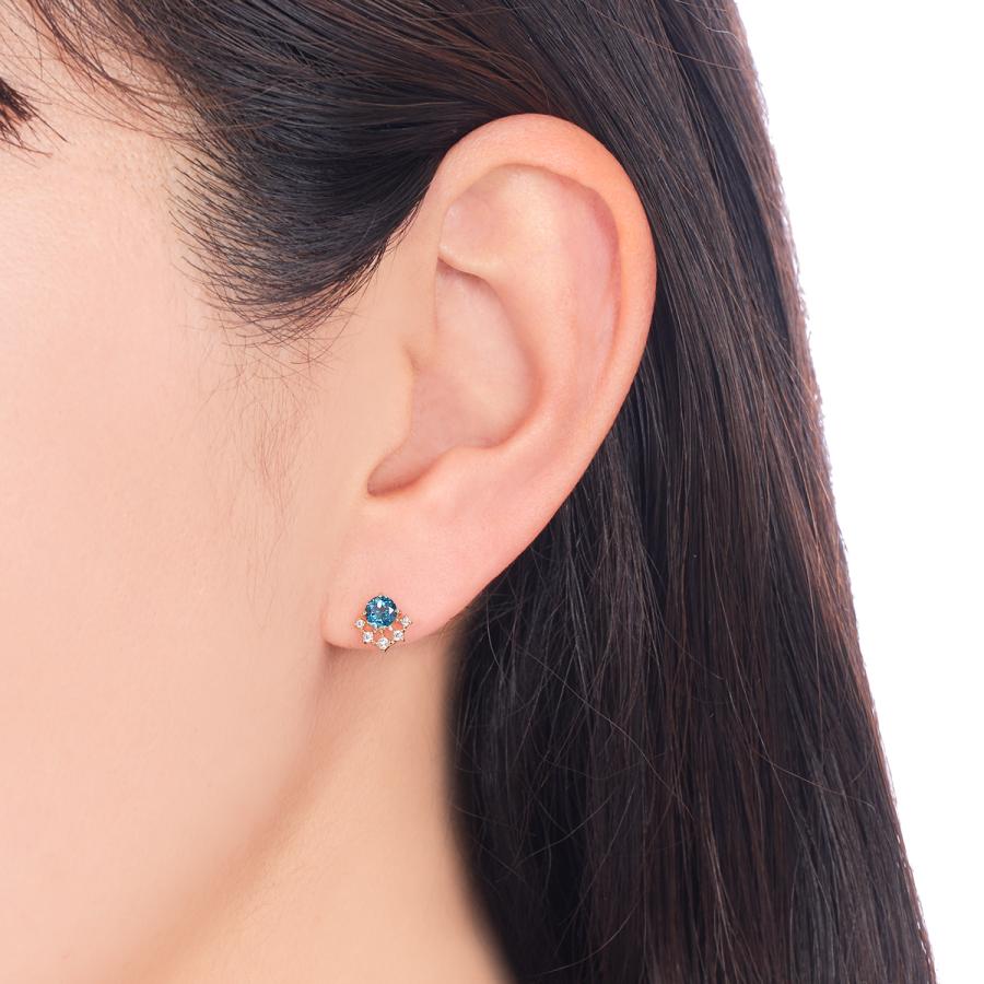 ジュエリーツツミ K10イエローゴールドロンドンブルートパーズピアス