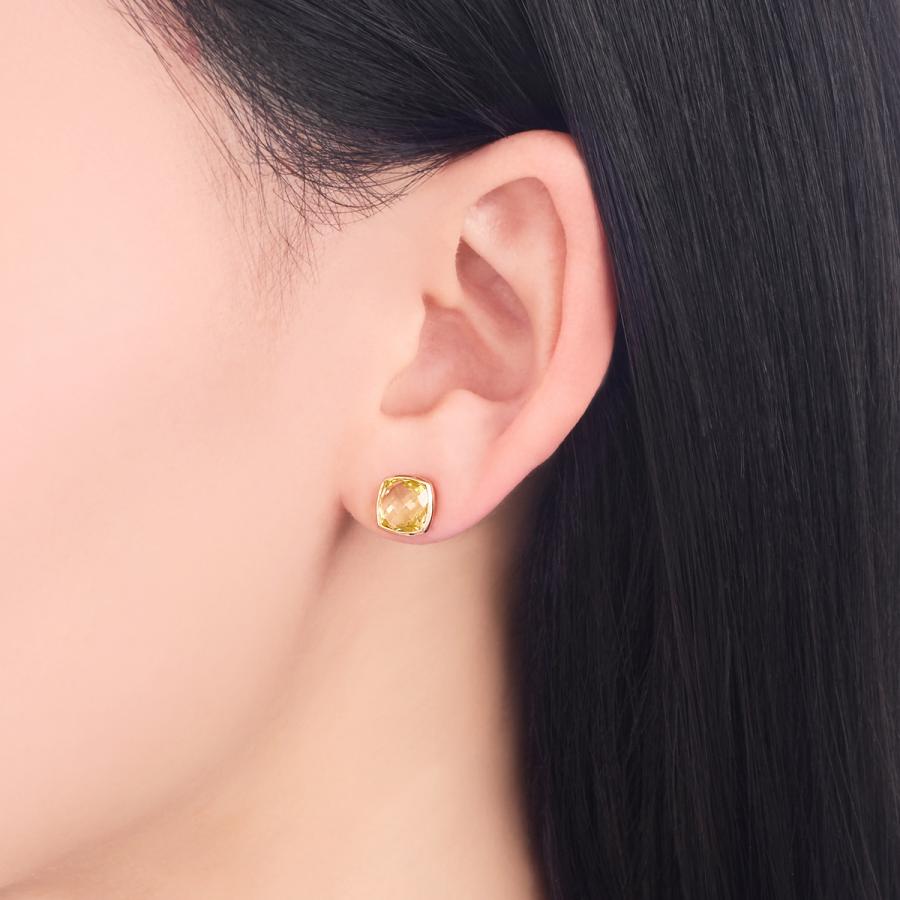 ジュエリーツツミ K10イエローゴールドレモンクォーツピアス
