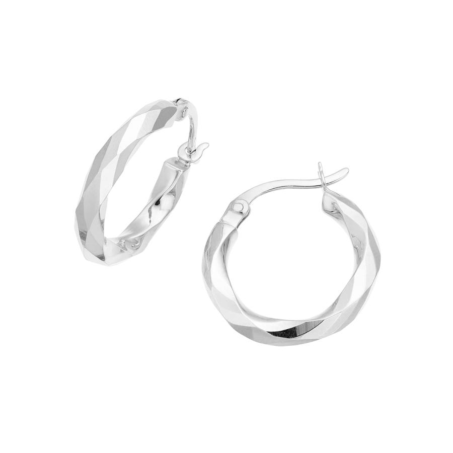 ジュエリー　ツツミ　現行品　k10 ホワイトゴールド　フープピアス ジュエリーツツミ ツツミ ピアス K10 ホワイトゴールド ダイヤモンド