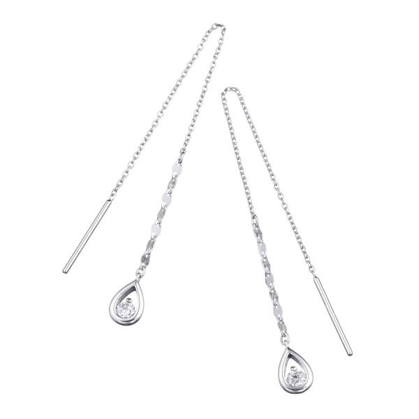 K18ホワイトゴールドダイヤモンドピアス