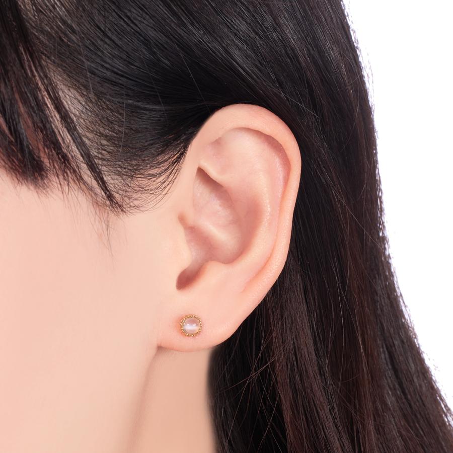 ジュエリーツツミ K10イエローゴールドムーンストーンピアス