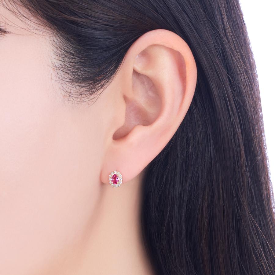 ジュエリーツツミ K18イエローゴールドルビーピアス : ジュエリー