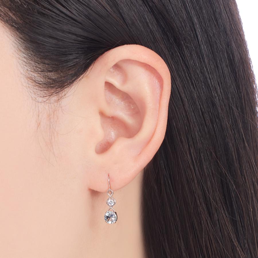 ジュエリーツツミ K10ホワイトゴールドアクアマリンピアス