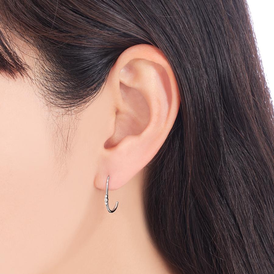 ジュエリーツツミ K10ホワイトゴールドダイヤモンドピアス