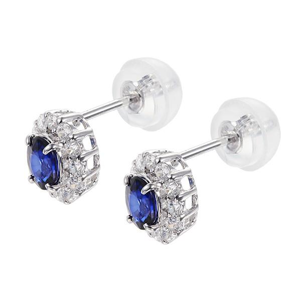 ジュエリーツツミ K10ホワイトゴールドサファイアピアス