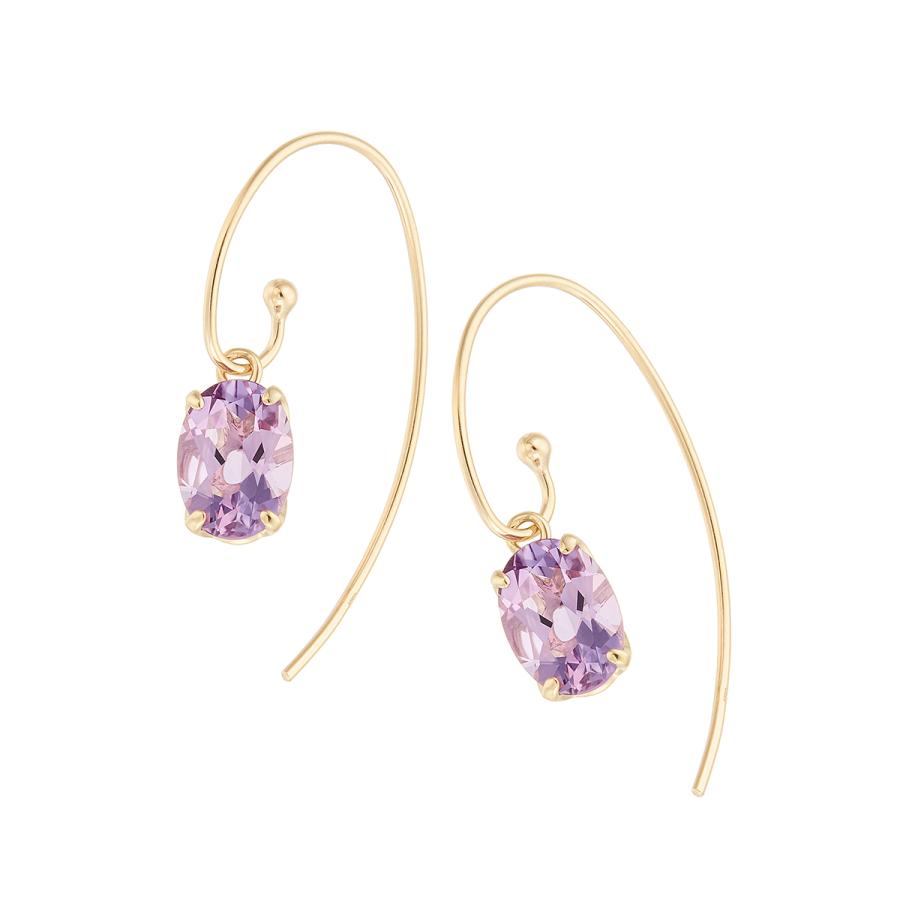 イエローゴールドライトアメシストピアス　 K10金 ジュエリーツツミ K10イエローゴールドライトアメシストピアス