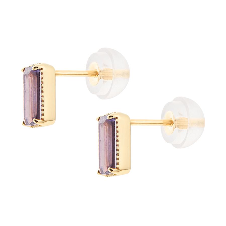 ジュエリーツツミ K10イエローゴールドアイオライトピアス