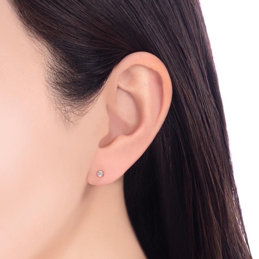 ジュエリーツツミ K18イエローゴールドキュービックピアス