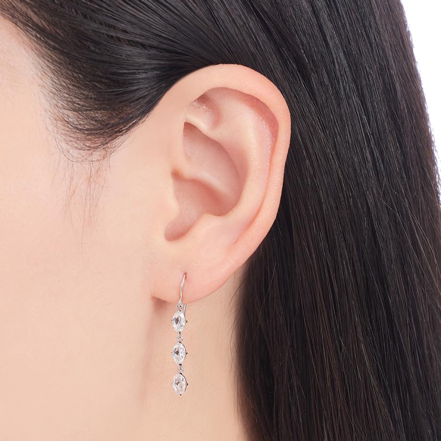 K10ホワイトゴールド ホワイトトパーズ ピアス ヴイエー ヴァンドーム