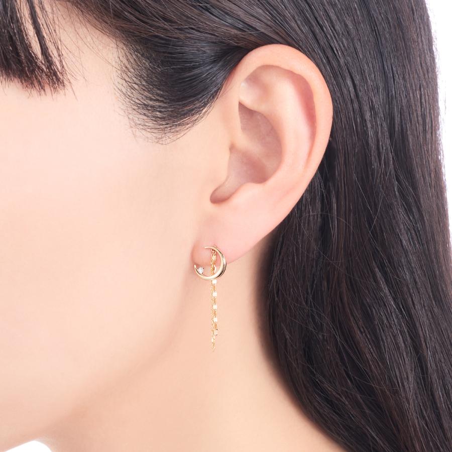 K10イエローゴールドダイヤモンドピアスの画像
