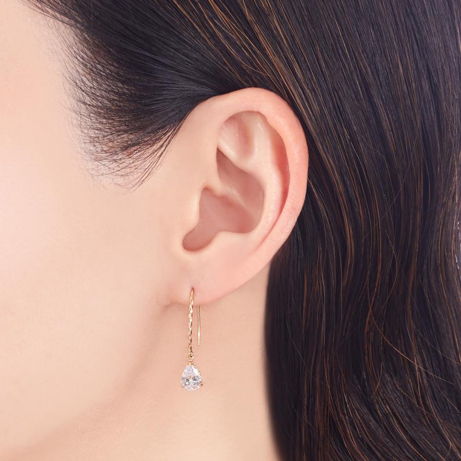 ジュエリーツツミ K10イエローゴールドキュービックピアス