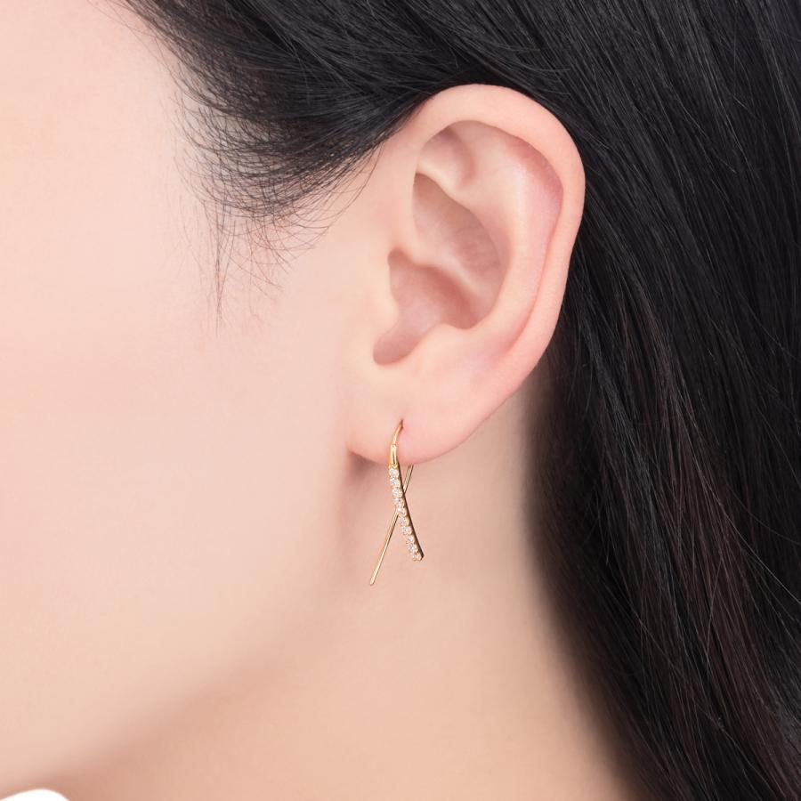 K18イエローゴールドダイヤモンドピアス 