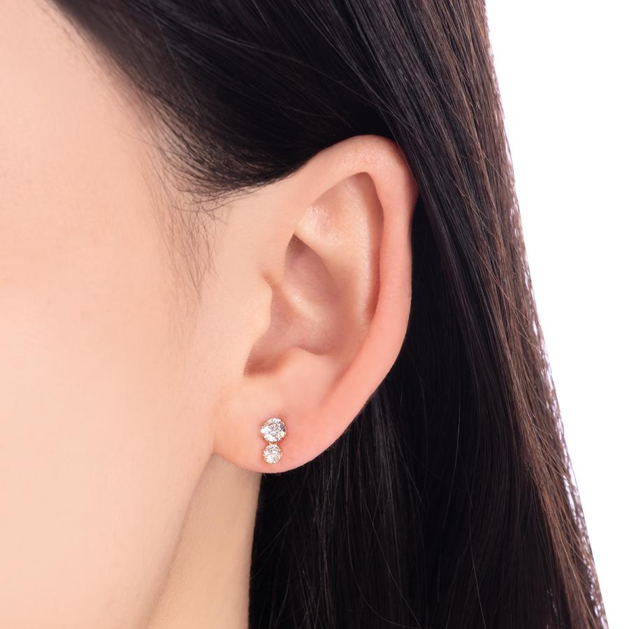 ジュエリーツツミ K18イエローゴールドキュービックピアス
