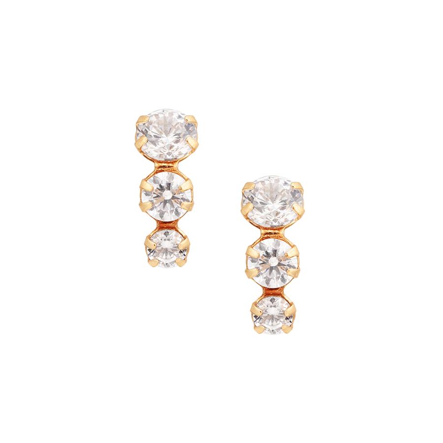 ジュエリーツツミ K18イエローゴールドキュービックピアス